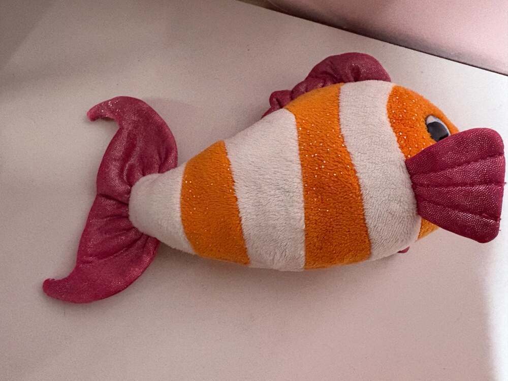 Ron Jon Surf Shop Orange Clownfish Plush Stuffed Animal with Pink Sparkle Fins - Picture 2 of 2